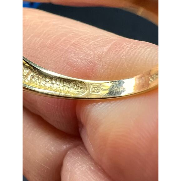 Vintage Ross-Simons 14K Yellow Gold Trillion Cut Amethyst 3 Stone Ring Size 7 - Picture 11 of 16